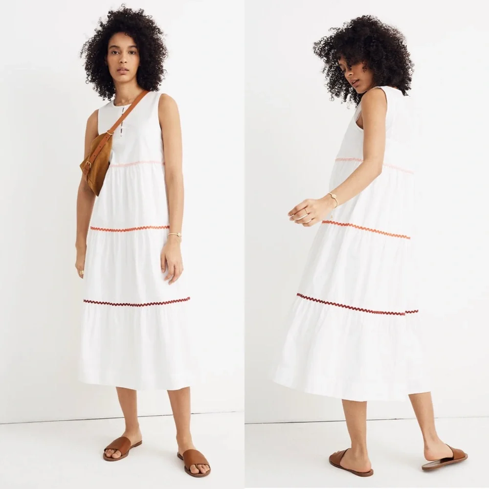 ‼️SOLD‼️ Madewell NWOT Rickrack Cattail Tiered Dress XS